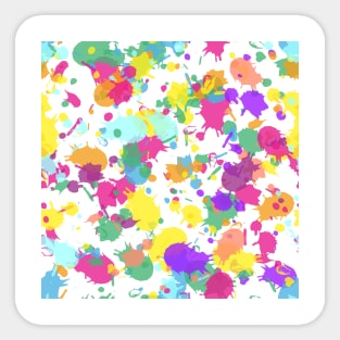 Abstract Neon Color Paint Splash Sticker